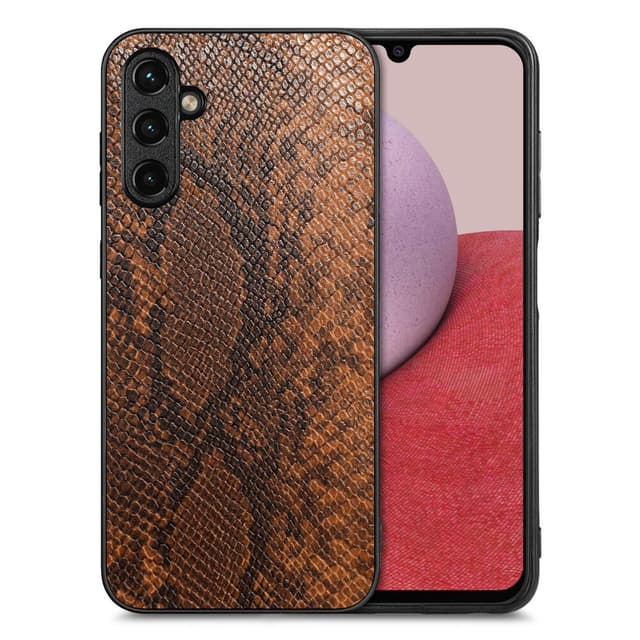 SKALO Samsung A14 4G/5G Ormskinn PU-Läder Hybrid Skal - Brun