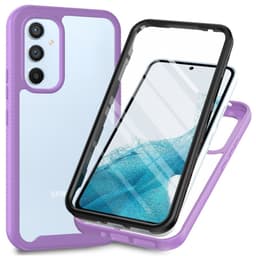 SKALO Samsung A54 5G Iskunkestävä Clear Hybrid Suojakuori + suojakalvo - Violetti