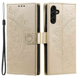 SKALO Samsung A54 5G Mandala lompakkokotelo - Kulta