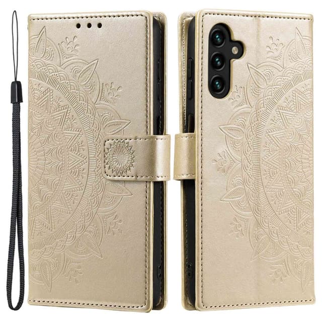 SKALO Samsung A54 5G Mandala Plånboksfodral - Guld