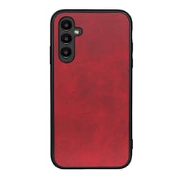 SKALO Samsung A14 4G/5G PU-nahka Hybridi Suojakuori - Punainen