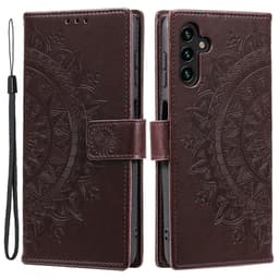 SKALO Samsung A34 5G Mandala lompakkokotelo - Ruskea
