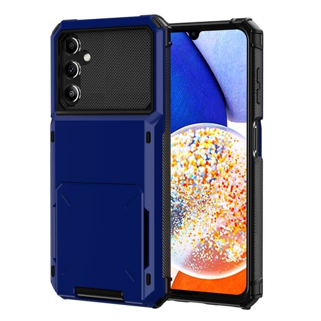 SKALO Samsung A34 5G Armor Suojakuori korttikotelo - Sininen