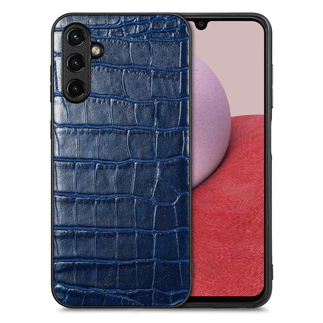 SKALO Samsung A14 4G/5G Crocodile PU Leather Hybrid Cover - Blå