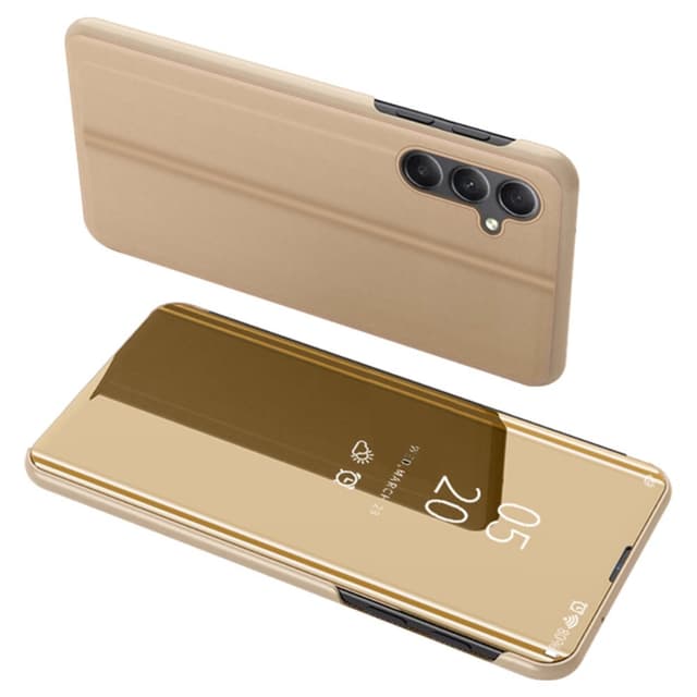 SKALO Samsung A34 5G Clear View Mirror Lompakko - Kulta