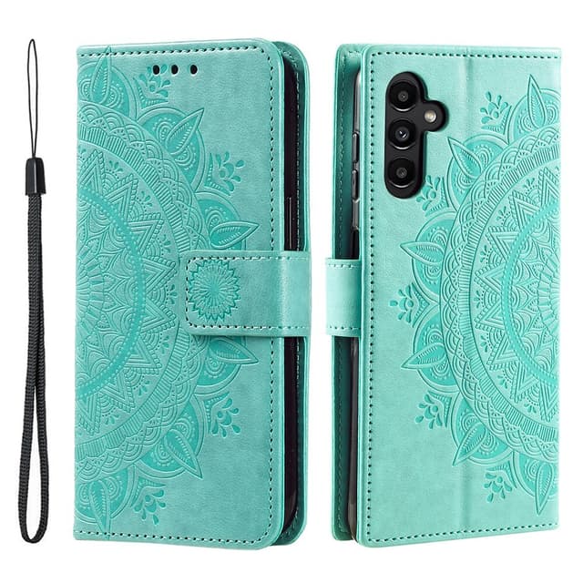 SKALO Samsung A34 5G Mandala lompakkokotelo - Turkoosi