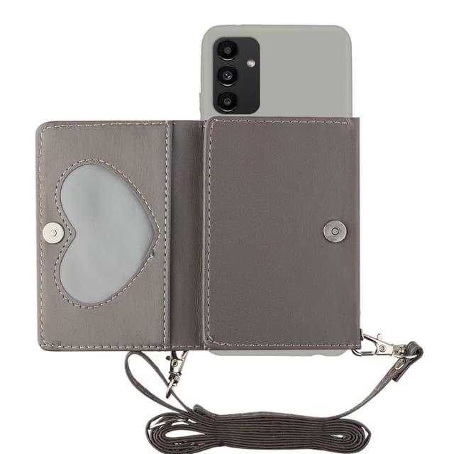 SKALO Samsung A34 5G TPU Cover med Heart Wallet - Grå