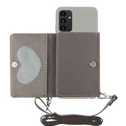 SKALO Samsung A34 5G TPU-Suojakuori with Heart Wallet - Harmaa
