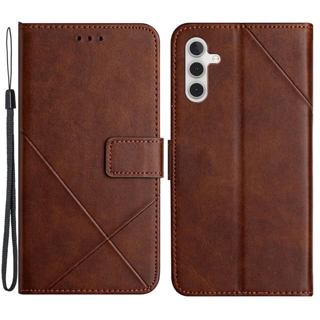SKALO Samsung A54 5G Embossed Plånboksfodral i PU-Läder - Mörkbrun