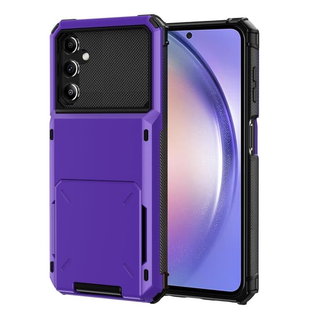 SKALO Samsung A54 5G Armor Suojakuori korttikotelo - Violetti