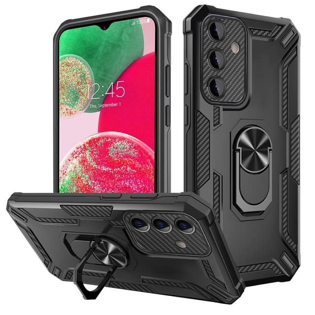 SKALO Samsung A34 5G Armor Hybrid Metallring skal - Svart