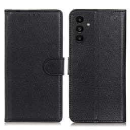 SKALO Samsung A14 4G/5G Litchi Flip Cover - Sort