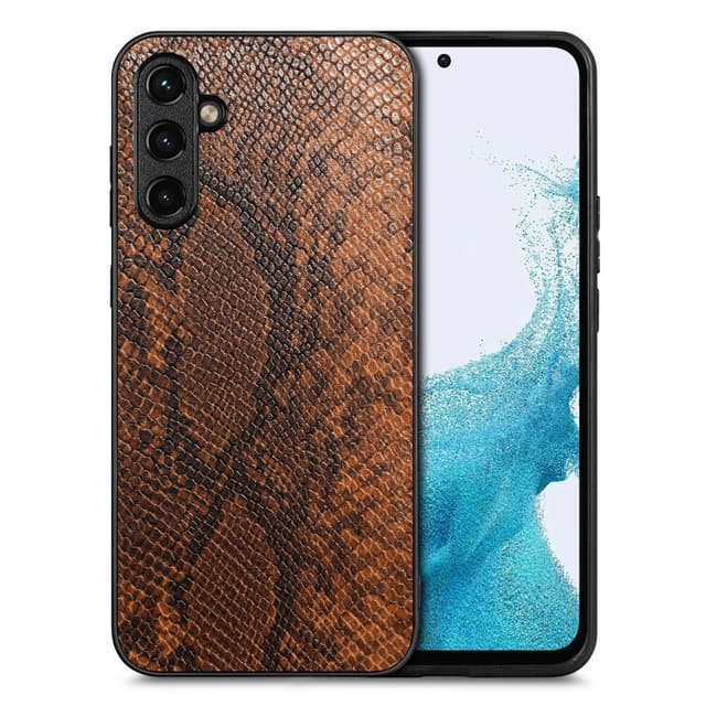 SKALO Samsung A54 5G Snakeskin PU-nahka hybridi Suojakuori - Ruskea