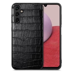 SKALO Samsung A14 4G/5G Crocodile PU Leather Hybrid Cover - Sort
