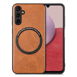 SKALO Samsung A14 4G/5G PU-Läder Hybrid Magnetring Skal - Brun