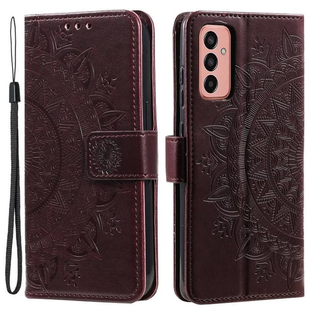 SKALO Samsung A14 4G/5G Mandala Flip Cover - Brun