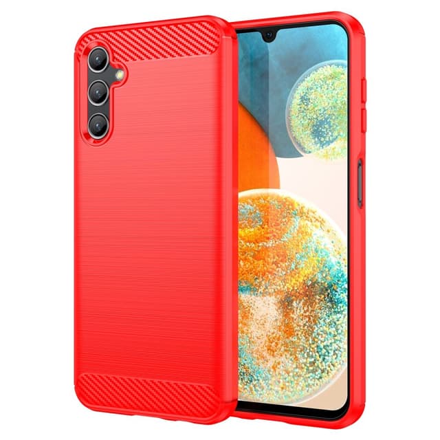 SKALO Samsung A14 4G/5G Armor Carbon Stöttåligt TPU-skal - Röd
