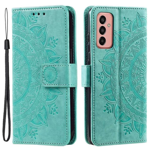 SKALO Samsung A14 4G/5G Mandala Flip Cover - Turkis
