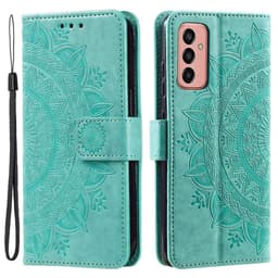 SKALO Samsung A14 4G/5G Mandala lompakkokotelo - Turkoosi