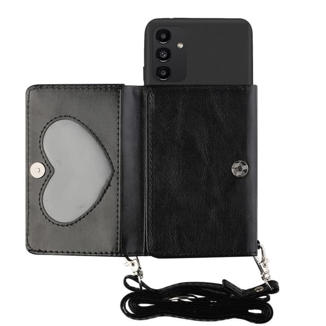 SKALO Samsung A14 4G/5G TPU Cover med Heart Wallet - Sort