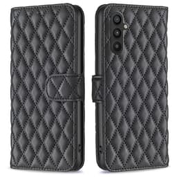 SKALO Samsung A34 5G BINFEN COLOR Tikattu Lompakko - Musta