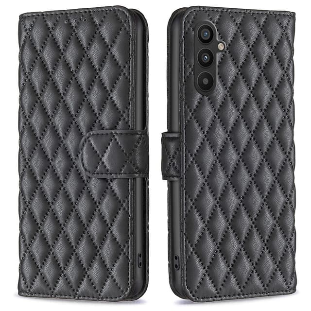 SKALO Samsung A34 5G BINFEN COLOR Tikattu Lompakko - Musta
