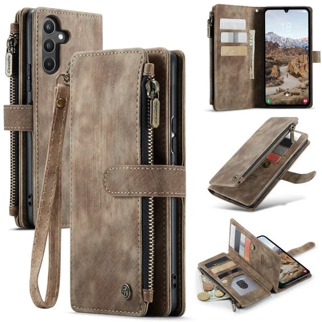 CaseMe Samsung A34 5G CaseMe Big Wallet Plånboksfodral - Brun