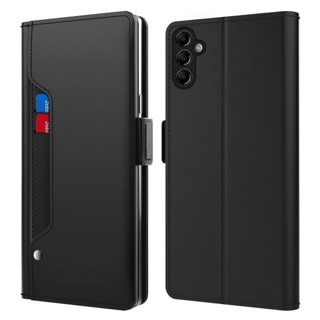 SKALO Samsung A14 4G/5G Kortholder Mirror Flip Cover - Sort