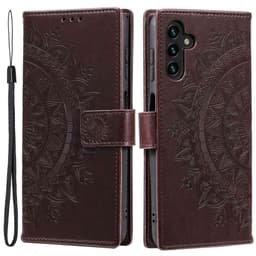 SKALO Samsung A54 5G Mandala Plånboksfodral - Brun