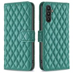 SKALO Samsung A34 5G BINFEN COLOR Tikattu Lompakko - Vihreä
