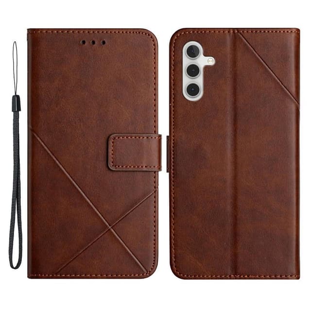SKALO Samsung A34 5G Embossed Plånboksfodral i PU-Läder - Mörkbrun