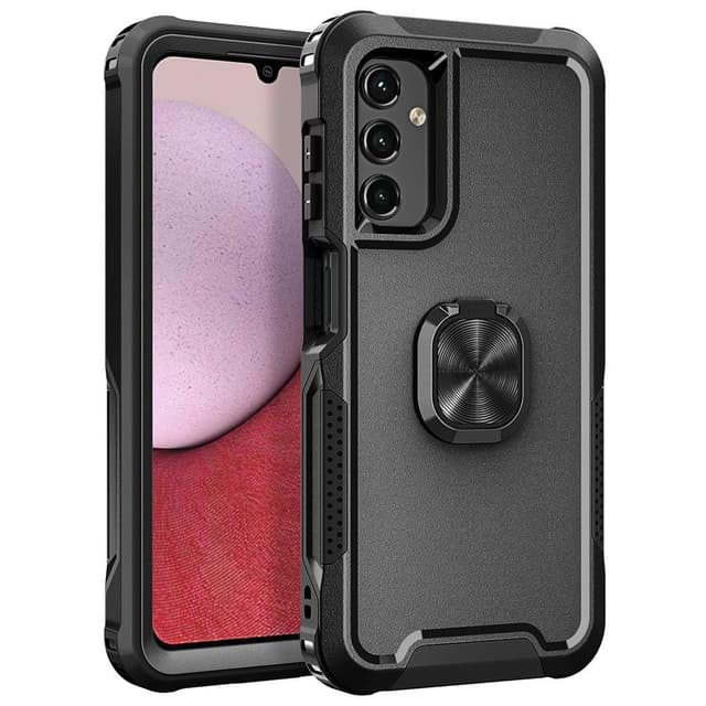 SKALO Samsung A54 5G Armor Hybrid metal ring cover - Sort