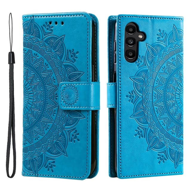 SKALO Samsung A34 5G Mandala Plånboksfodral - Blå