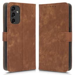 SKALO Samsung A14 4G/5G Plånboksfodral i PU-Läder - Brun