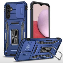 SKALO Samsung A14 4G/5G Armor Hybrid Metallring Kameraslider - Blå