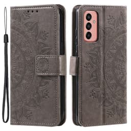 SKALO Samsung A14 4G/5G Mandala Plånboksfodral - Grå