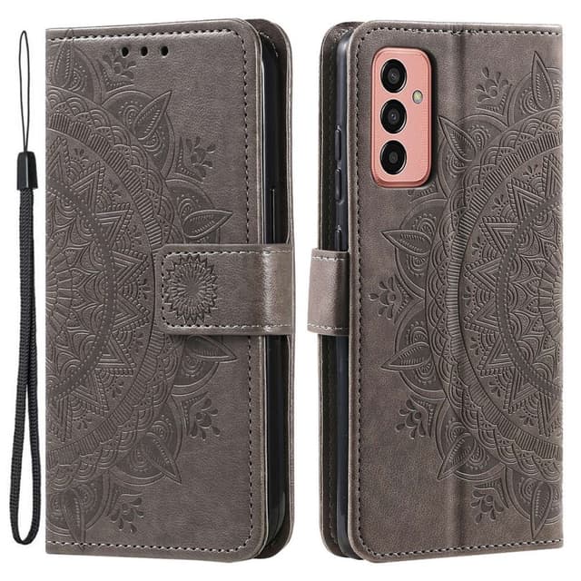 SKALO Samsung A14 4G/5G Mandala Plånboksfodral - Grå