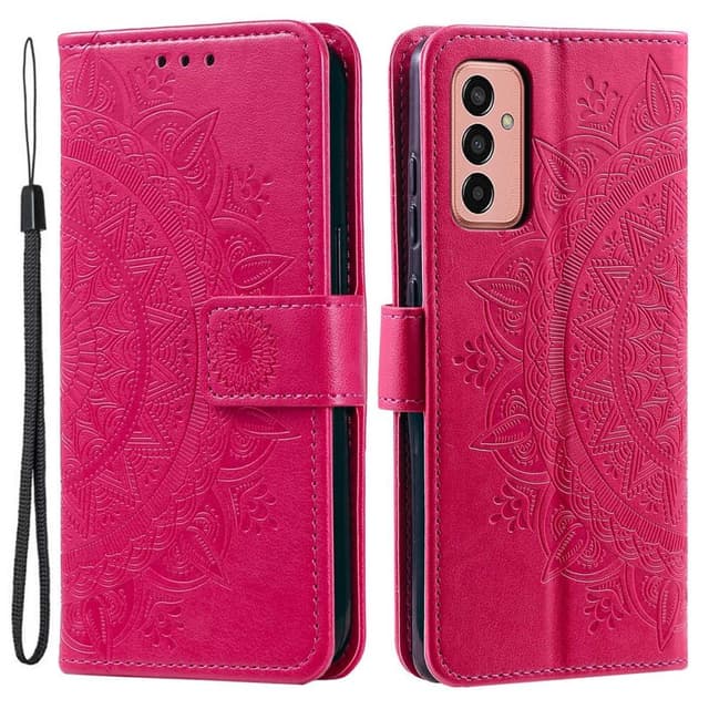 SKALO Samsung A14 4G/5G Mandala lompakkokotelo - Cerise