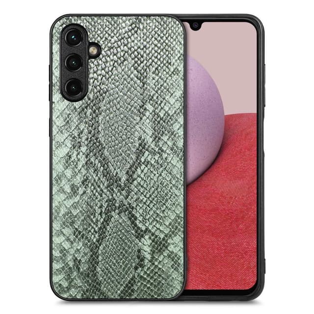 SKALO Samsung A14 4G/5G Snakeskin PU-læder Hybrid Cover - Grøn