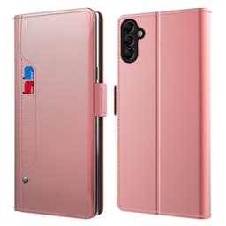 SKALO Samsung A14 4G/5G Kortinhaltijan peililompakko - Ruusukulta