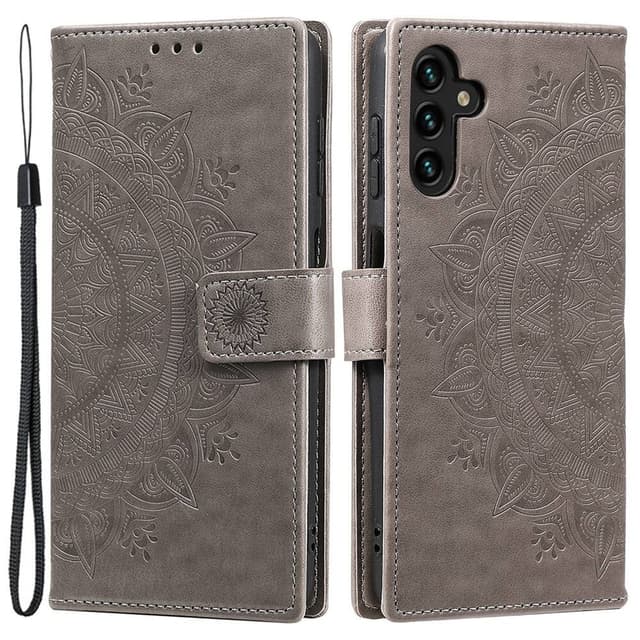 SKALO Samsung A54 5G Mandala Plånboksfodral - Grå