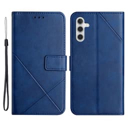 SKALO Samsung A34 5G PU læderpung med prægning - Blå