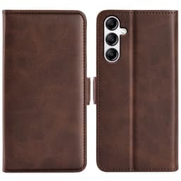 SKALO Samsung A34 5G Premium Wallet Lompakkokotelo - Tummanruskea