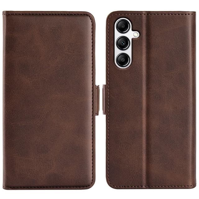 SKALO Samsung A34 5G Premium Wallet Lompakkokotelo - Tummanruskea