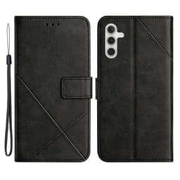 SKALO Samsung A34 5G Embossed Plånboksfodral i PU-Läder - Svart