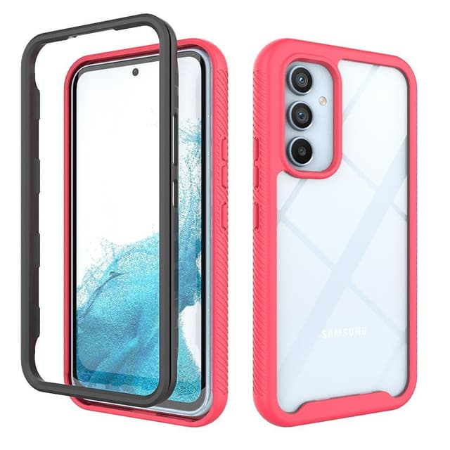 SKALO Samsung A54 5G Stødsikker Clear Hybrid Cover - Rød
