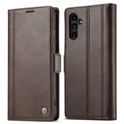 SKALO Samsung A14 4G/5G LC.IMEEKE Plånboksfodral i PU-Läder - Brun