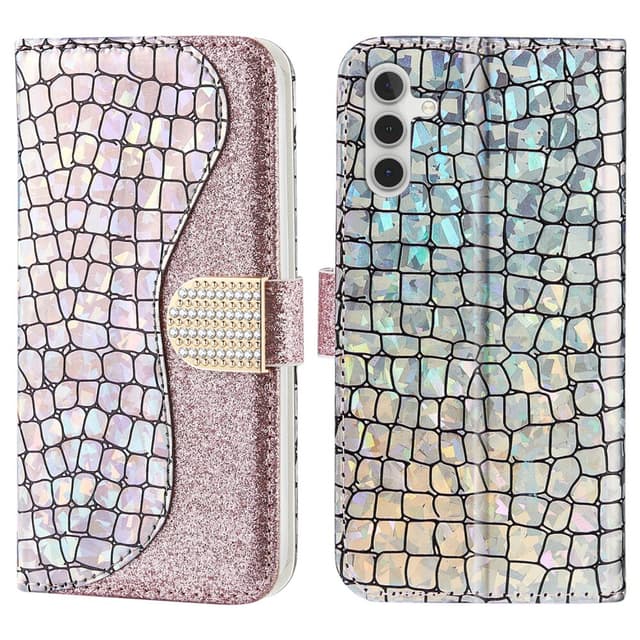 SKALO Samsung A54 5G Glitter design Plånboksfodral - Roséguld