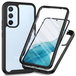 SKALO Samsung A34 5G Iskunkestävä Clear Hybrid Suojakuori + suojakalvo - Musta
