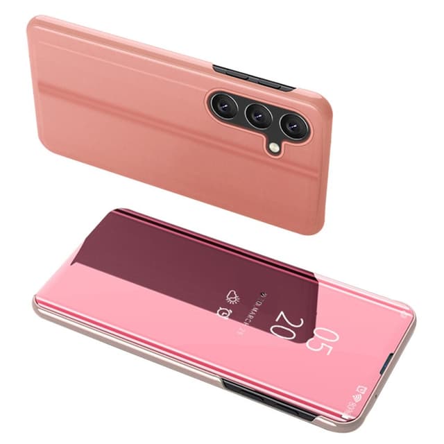 SKALO Samsung A54 5G Clear View Mirror Etui - Rosa guld
